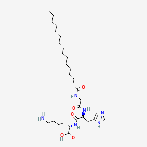 2D chemical structure of VinPep-PNX (Palmitoyl tripeptide-1)