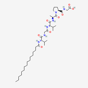Estructura química 2D de VinPep-POP (Palmitoyl hexapeptide-12)