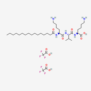 2D chemical structure of VinPep-SCL (Palmitoyl tripeptide-5)